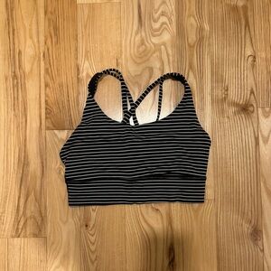 lululemon athletica Black and White Striped Bra size 4